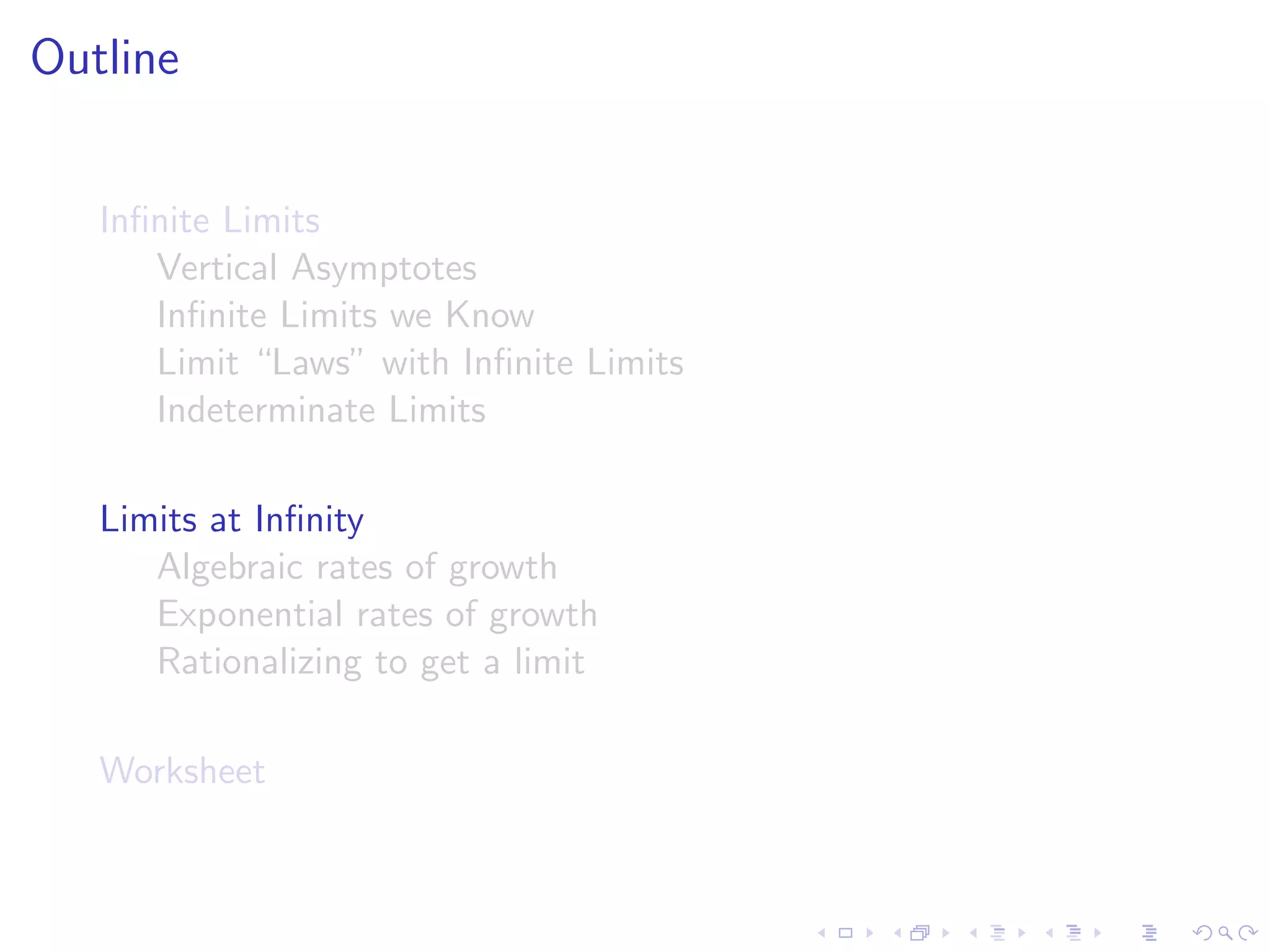 Lesson 4: Limits Involving Infinity