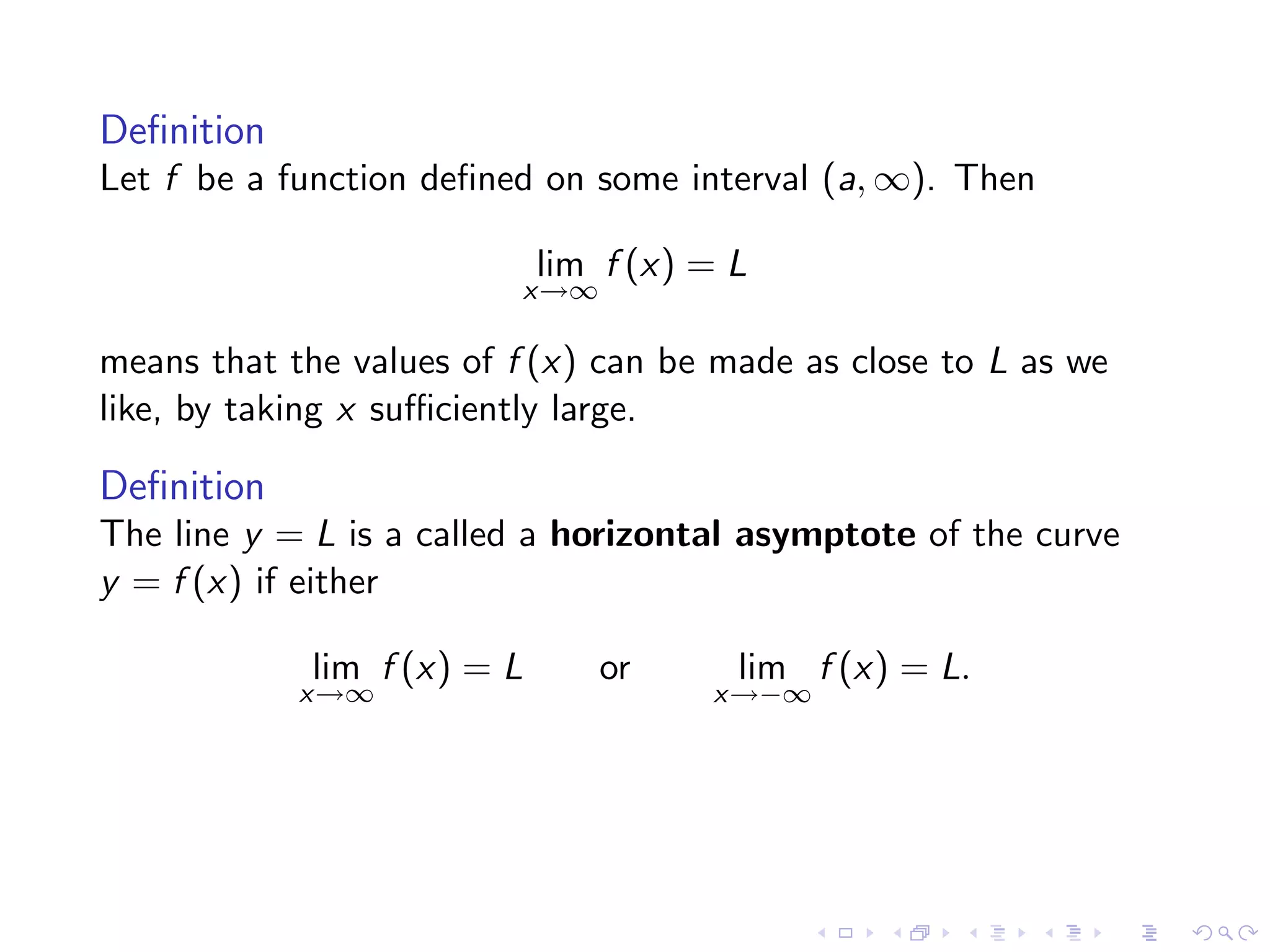 Lesson 4: Limits Involving Infinity
