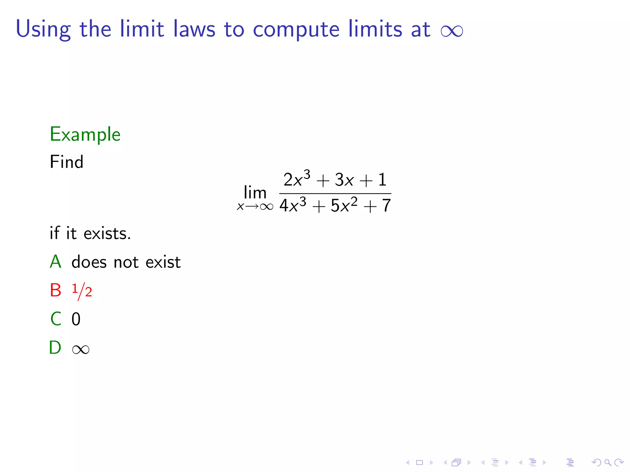 Lesson 4: Limits Involving Infinity