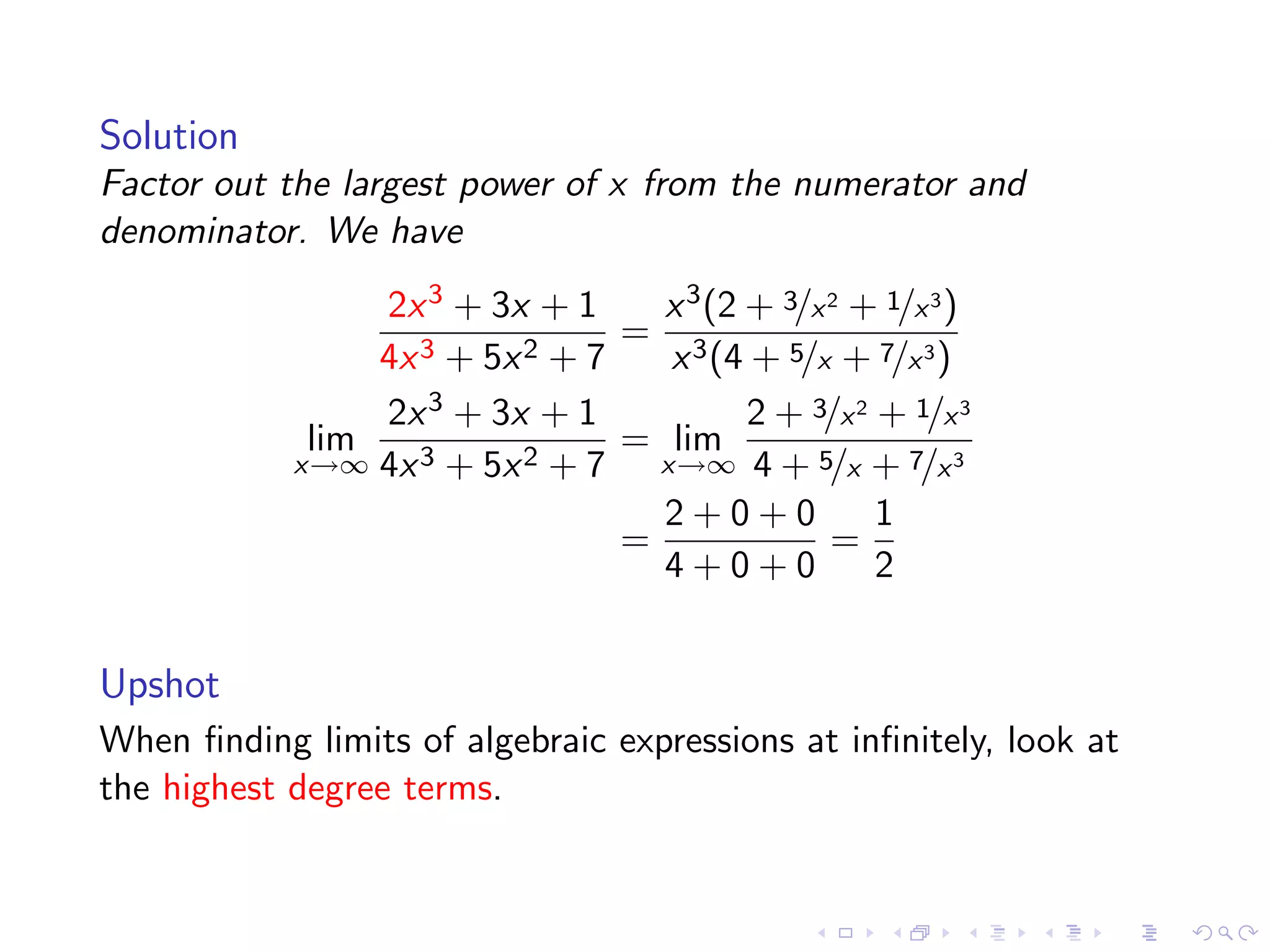 Lesson 4: Limits Involving Infinity