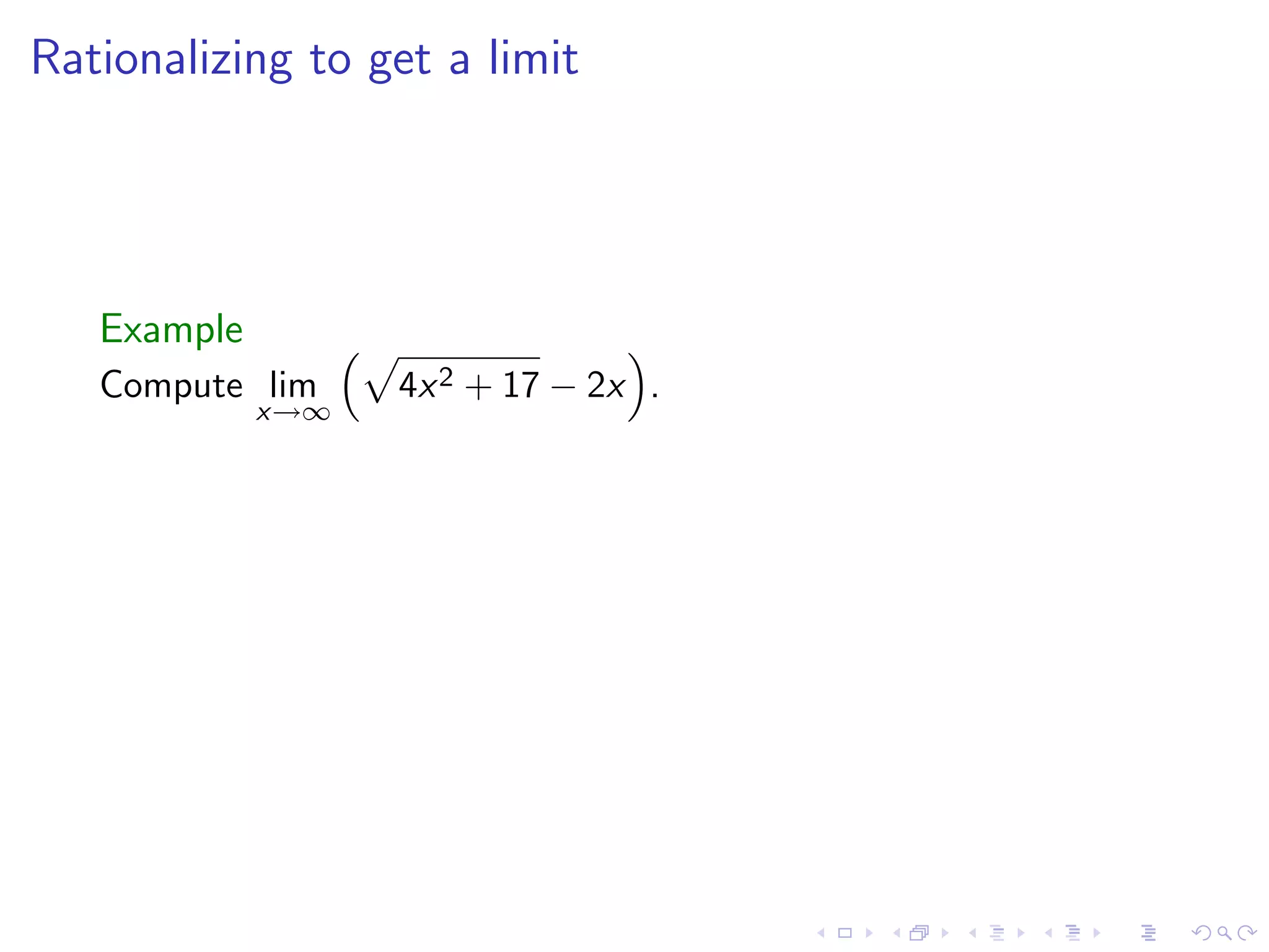 Lesson 4: Limits Involving Infinity