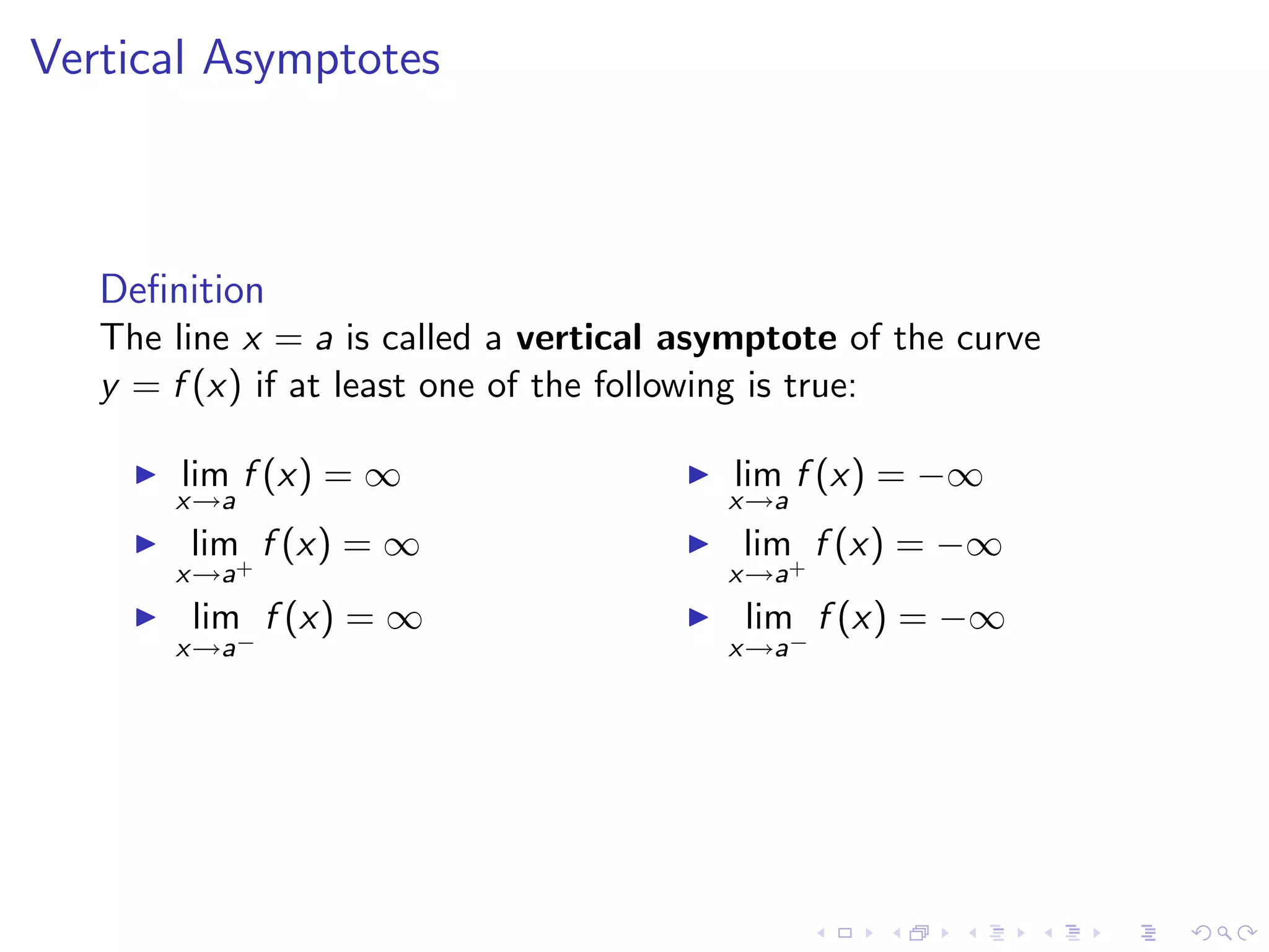 Lesson 4: Limits Involving Infinity