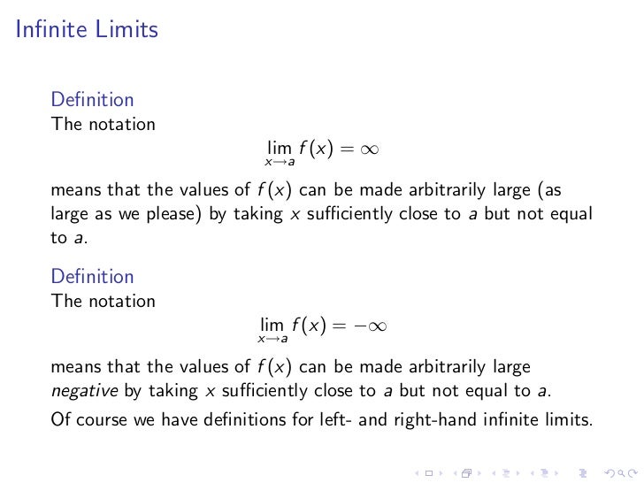 Lesson 4: Limits Involving Infinity