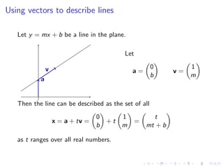 Lesson 4: Lines and Planes (slides + notes)