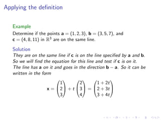 Lesson 4: Lines and Planes (slides + notes)