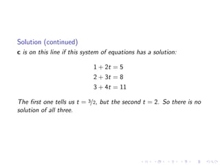 Lesson 4: Lines and Planes (slides + notes)