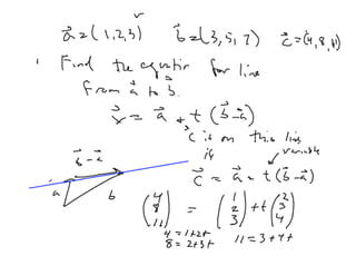 Lesson 4: Lines and Planes (slides + notes)