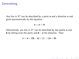 Lesson 4: Lines and Planes (slides + notes)