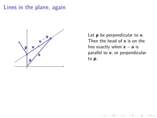 Lesson 4: Lines and Planes (slides + notes)