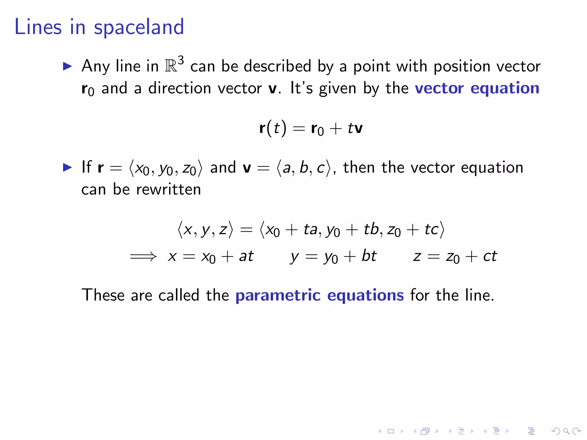 Lesson 4: Lines, Planes, and the Distance Formula