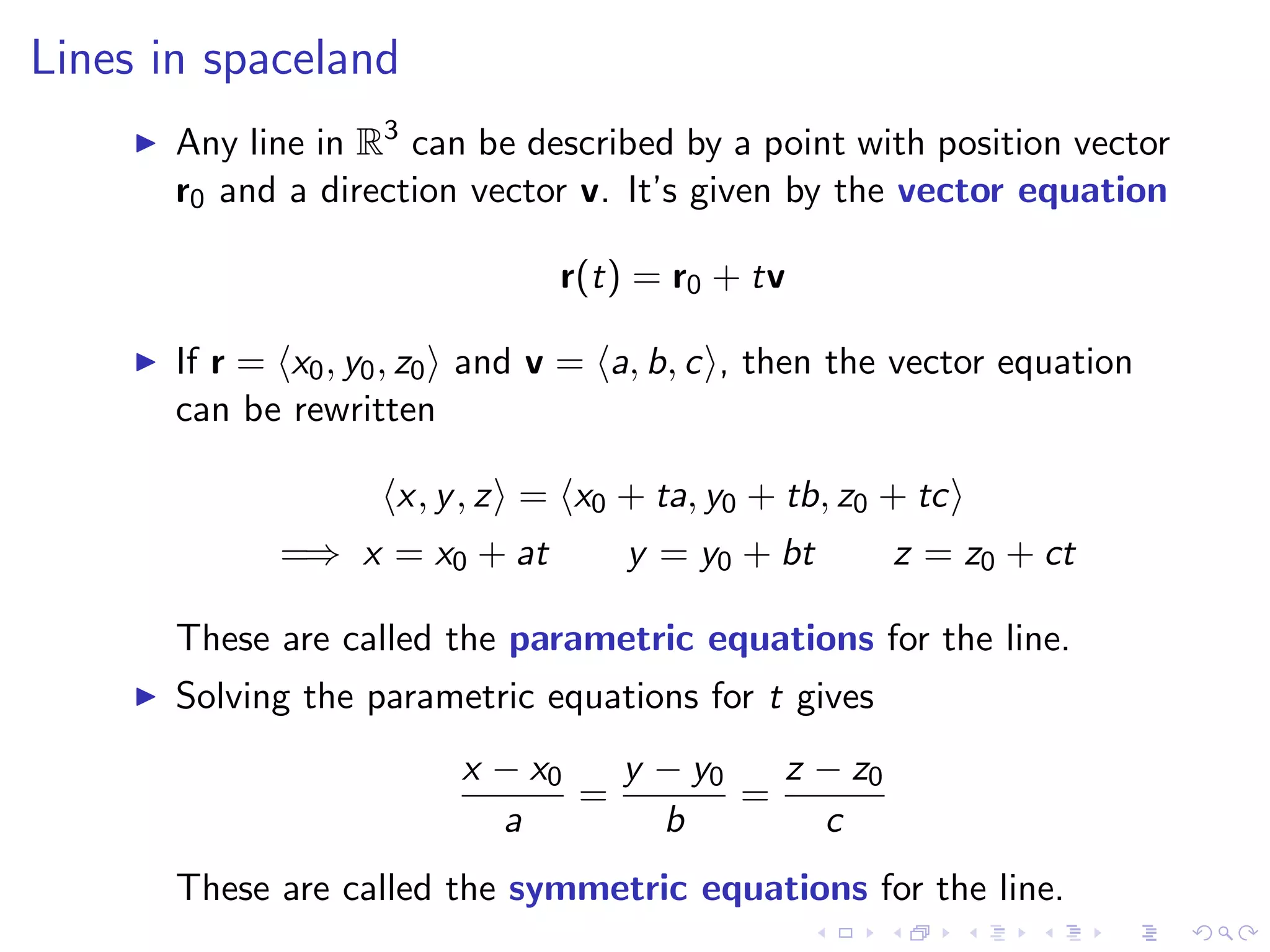 Lesson 4: Lines, Planes, and the Distance Formula