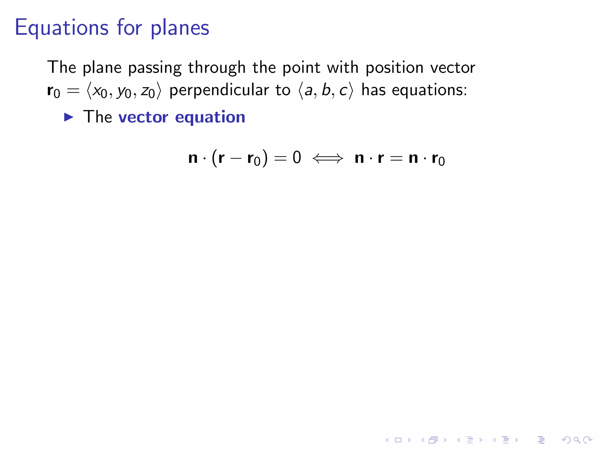 Lesson 4: Lines, Planes, and the Distance Formula