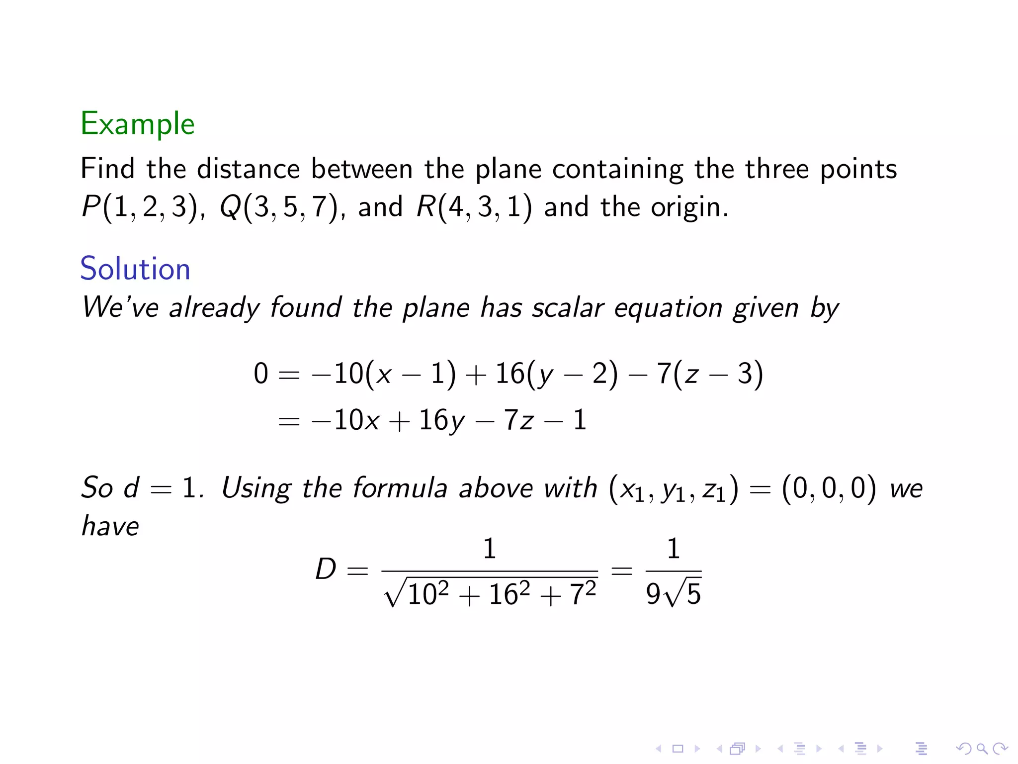 Lesson 4: Lines, Planes, and the Distance Formula