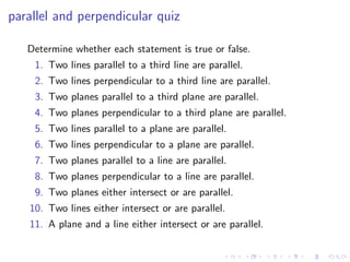 Lesson 4: Lines, Planes, and the Distance Formula