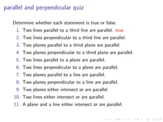 Lesson 4: Lines, Planes, and the Distance Formula