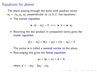 Lesson 4: Lines, Planes, and the Distance Formula