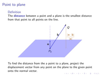 Lesson 4: Lines, Planes, and the Distance Formula