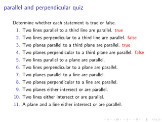 Lesson 4: Lines, Planes, and the Distance Formula