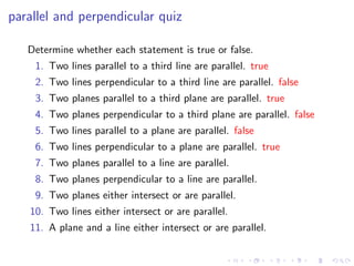 Lesson 4: Lines, Planes, and the Distance Formula