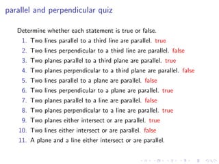 Lesson 4: Lines, Planes, and the Distance Formula