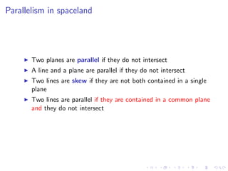 Lesson 4: Lines, Planes, and the Distance Formula