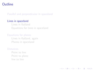 Lesson 4: Lines, Planes, and the Distance Formula