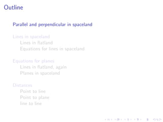 Lesson 4: Lines, Planes, and the Distance Formula
