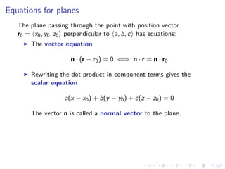 Lesson 4: Lines, Planes, and the Distance Formula