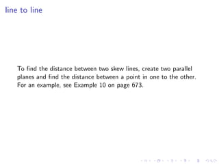 Lesson 4: Lines, Planes, and the Distance Formula