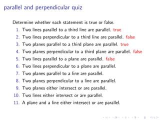Lesson 4: Lines, Planes, and the Distance Formula