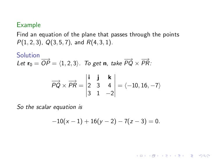 Find The Equation Of A Plane Passing Through Two Points And Parallel To