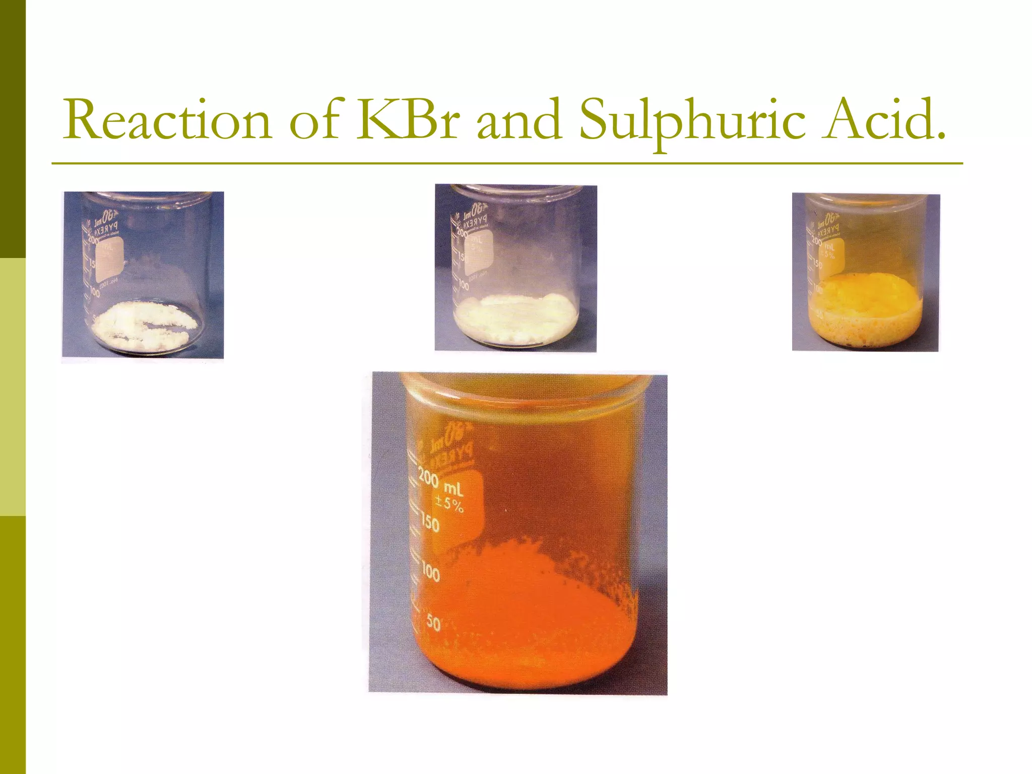 Reaction of KBr and Sulphuric Acid. 