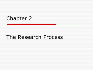 Chapter 2
The Research Process
 