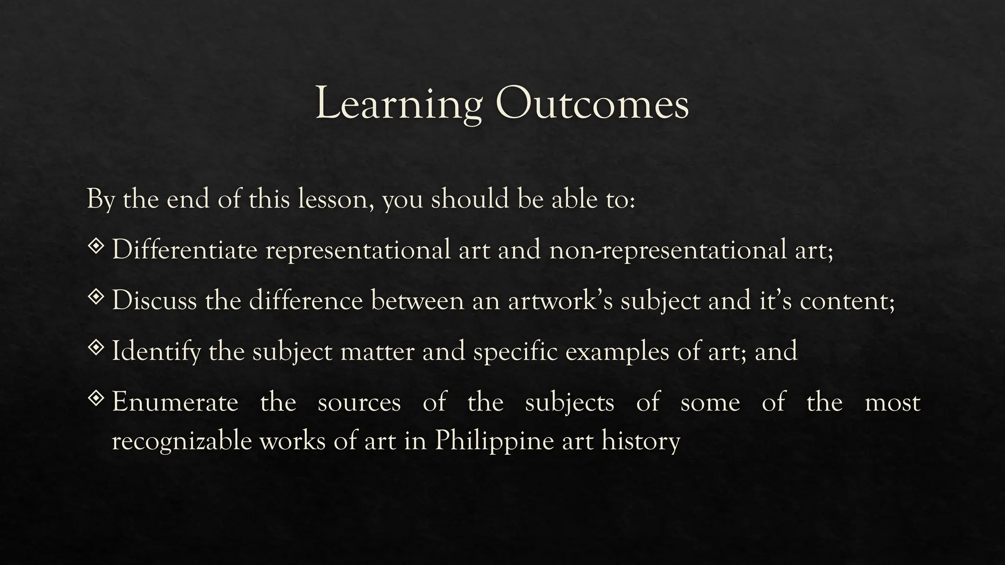 Lesson 4 SUBJECT AND CONTENT FOR ART APPRECIATION PPTX