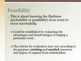Event Feasibility - mmaldana | PDF