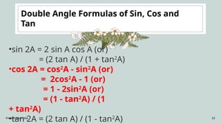 Analytic Trigonometry: Odd and Even Identities, Sum and Difference ...