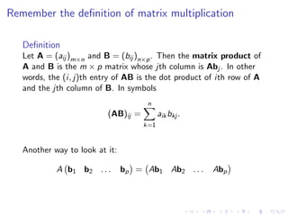 Lesson 5: Matrix Algebra (slides)