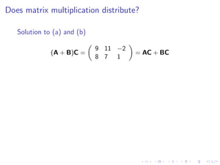 Lesson 5: Matrix Algebra (slides)