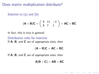 Lesson 5: Matrix Algebra (slides)