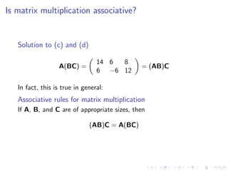 Lesson 5: Matrix Algebra (slides)