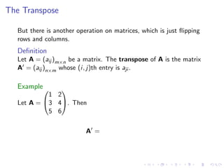 Lesson 5: Matrix Algebra (slides)