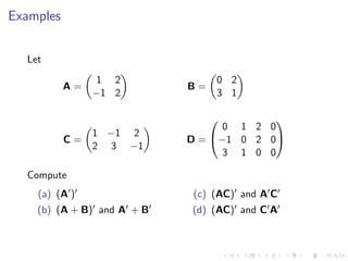 Lesson 5: Matrix Algebra (slides)