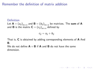 Lesson 5: Matrix Algebra (slides)