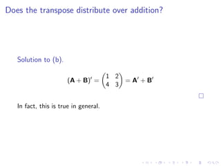 Lesson 5: Matrix Algebra (slides)