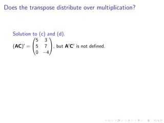 Lesson 5: Matrix Algebra (slides)