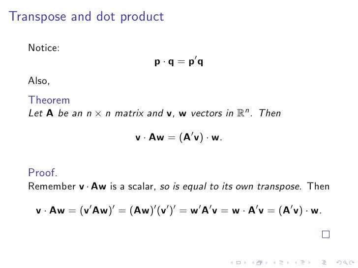 Lesson 5: Matrix Algebra (slides)