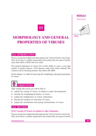 Lesson-53.pdf morphology and general character properties of virus | PDF