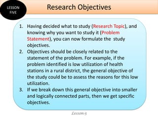 research objective written