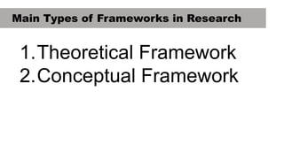 Comprehensive Guide to Research Frameworks: Theoretical and Conceptual ...