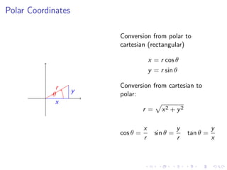 Lesson 6: Polar, Cylindrical, and Spherical coordinates